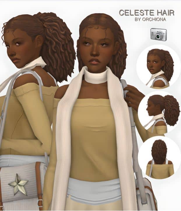 sims 4 curly ponytail cc