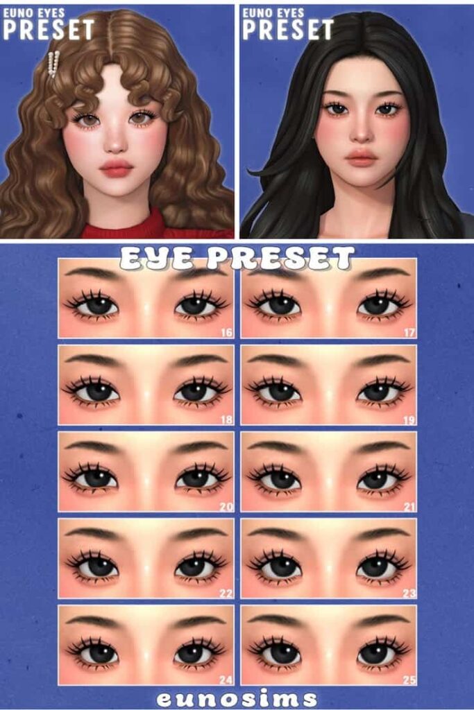 sims 4 female eye presets
