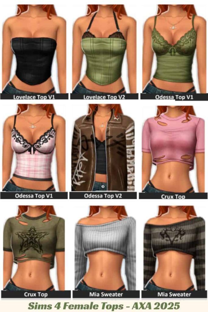 sims 4 female tops