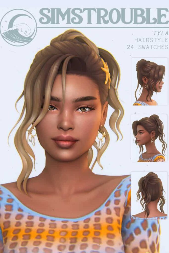 sims 4 high ponytail cc