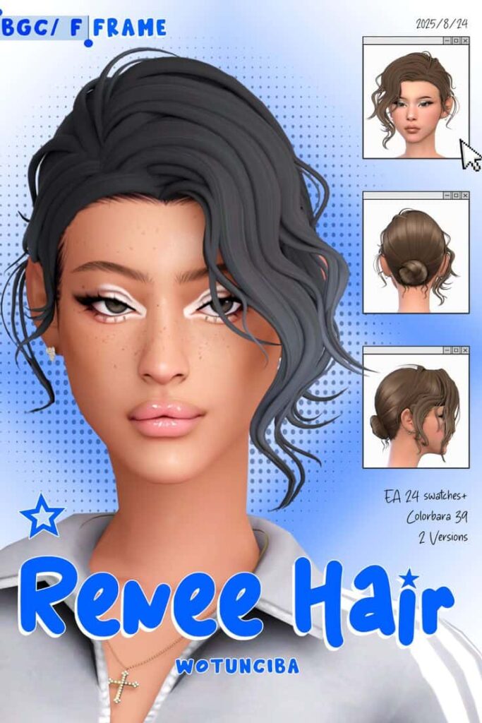 sims 4 messy bun hair cc