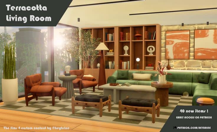 sims 4 terracotta living room cc