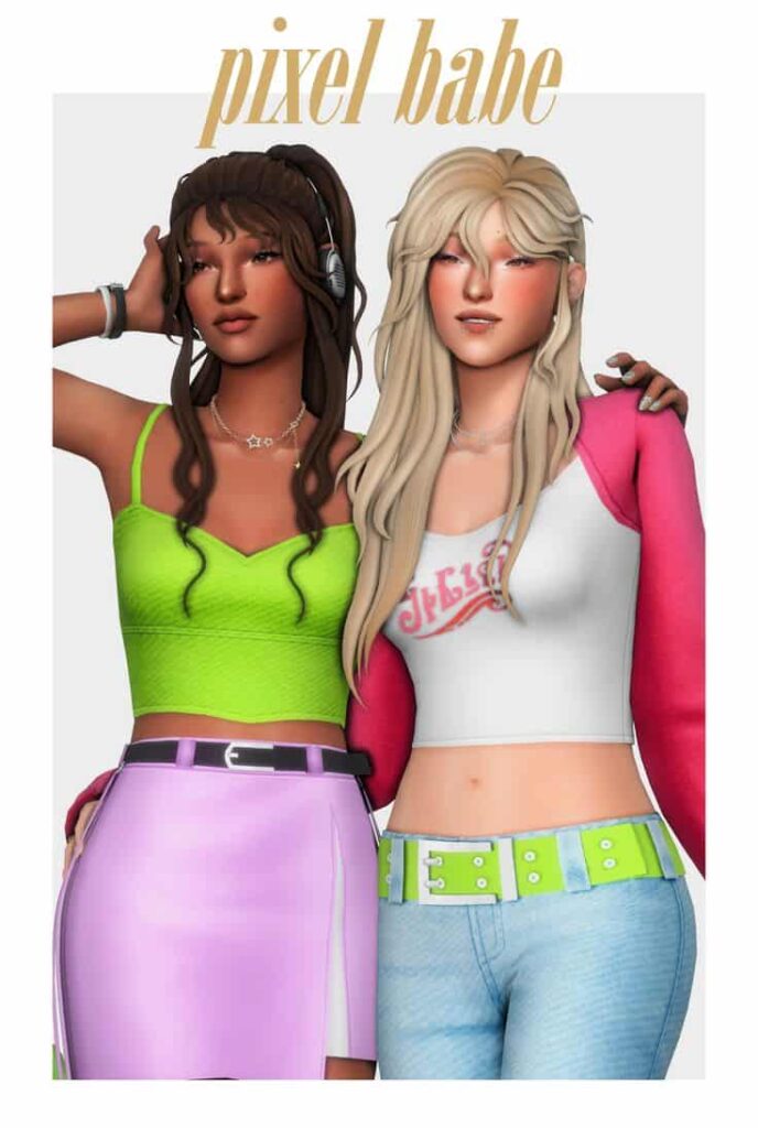 sims 4 female clothes and hair cc pack