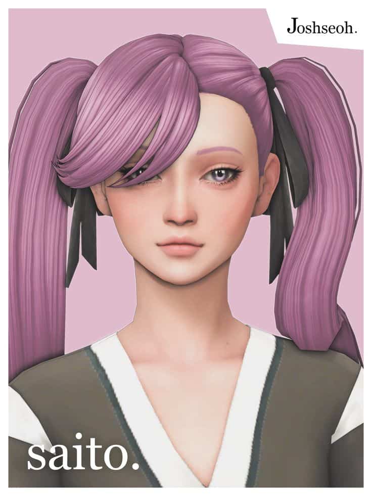 sims 4 twin ponytails cc