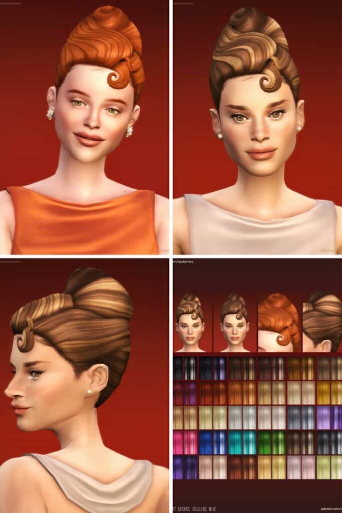 holly bun hair cc
