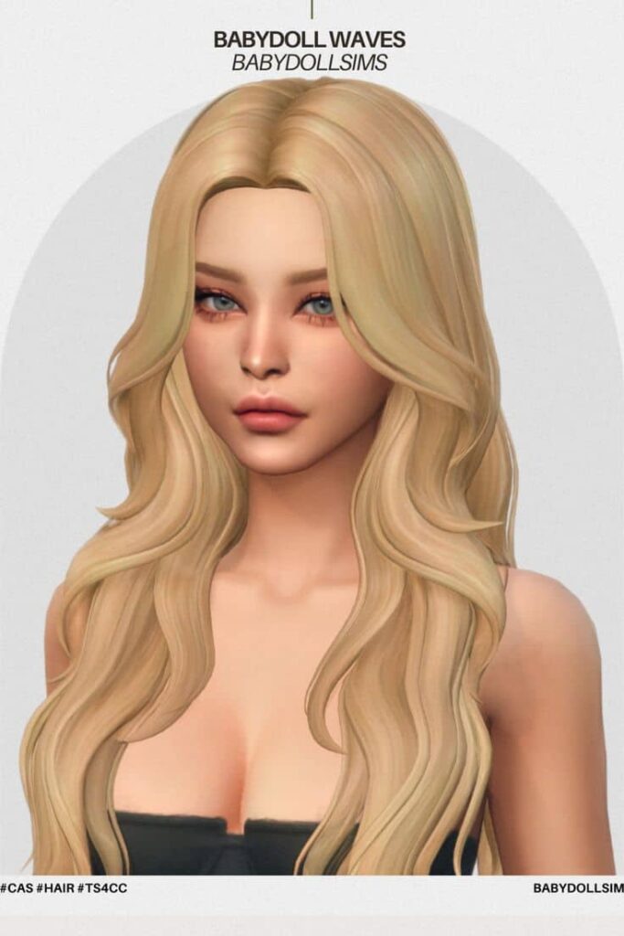 long wavy hair cc sims 4