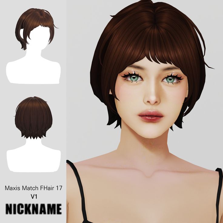 maxis match short hair