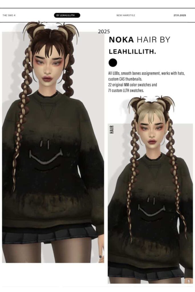 sims 4 braids with buns