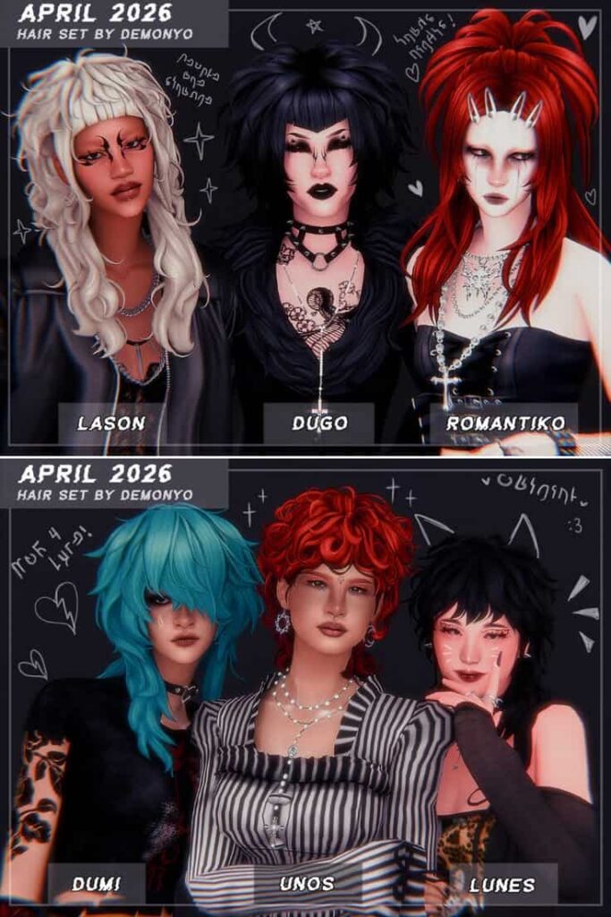 sims 4 cc hair set