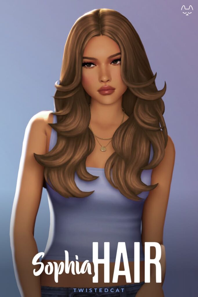 sims 4 long wavy hair cc