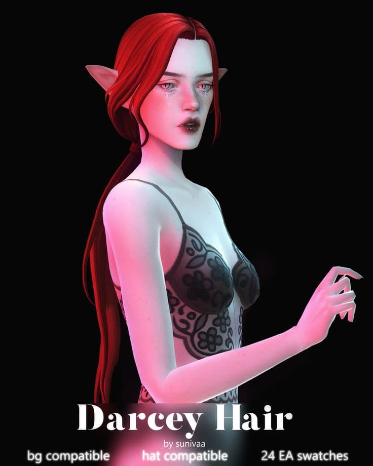 sims 4 low ponytail cc