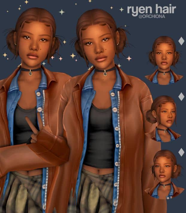 sims 4 low twin buns