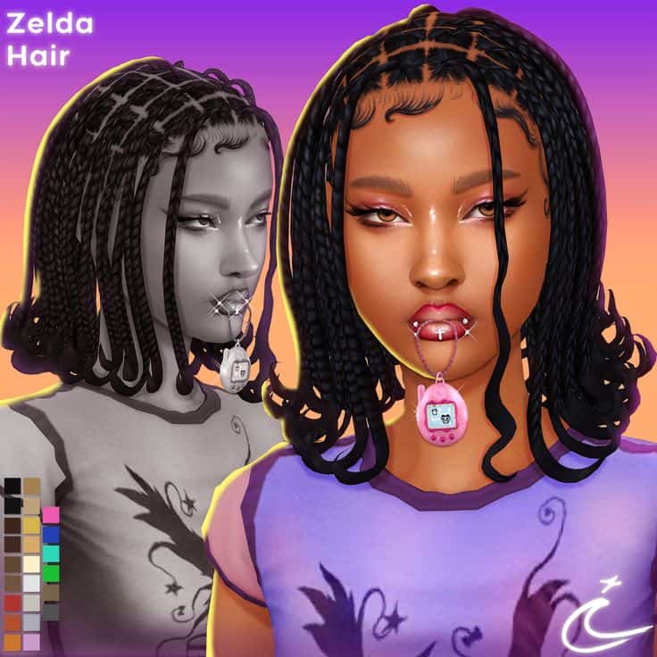 sims 4 short braids