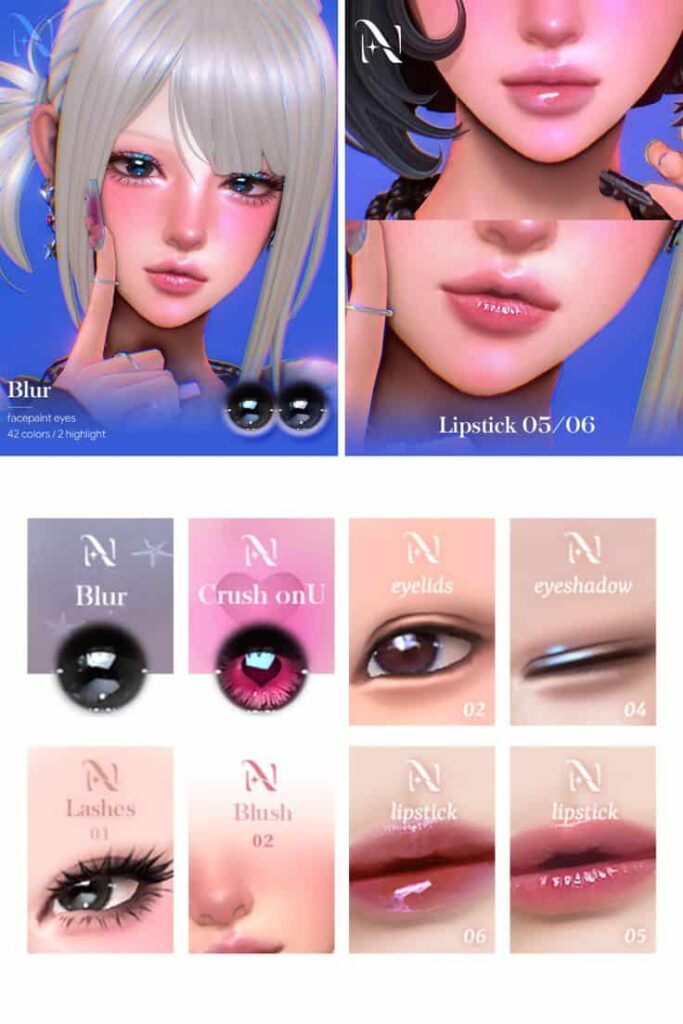 makeup cc set sims 4