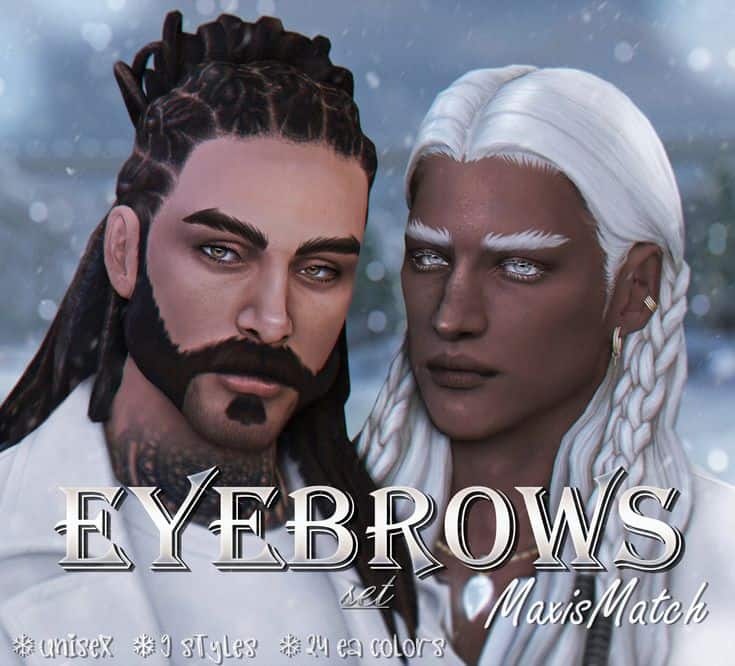 maxis match eyebrows set