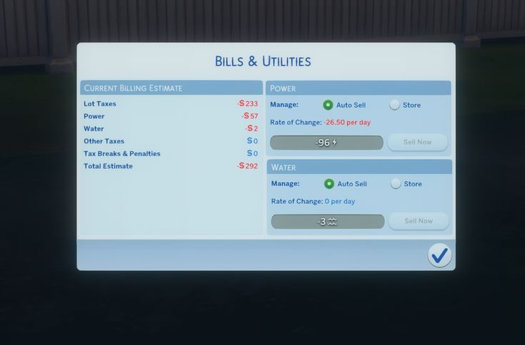sims 4 bills