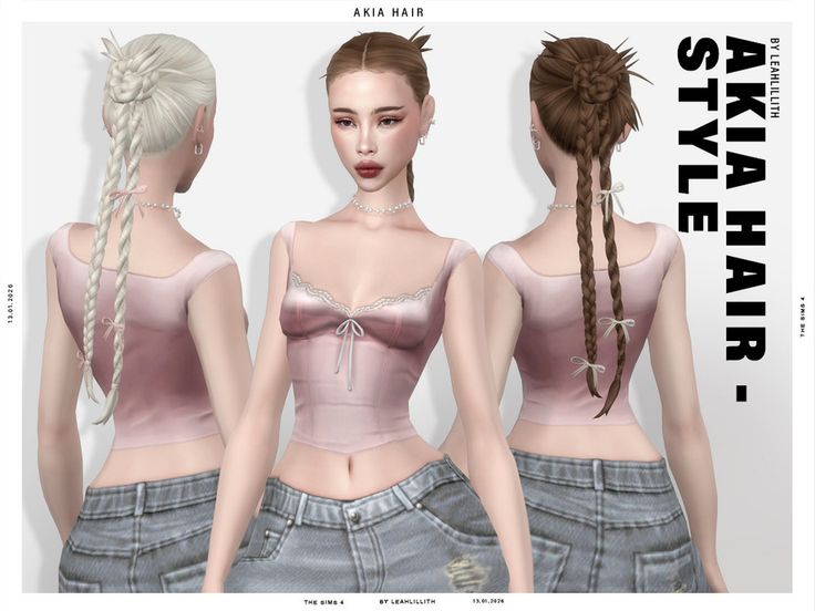 sims 4 braided bun hair cc