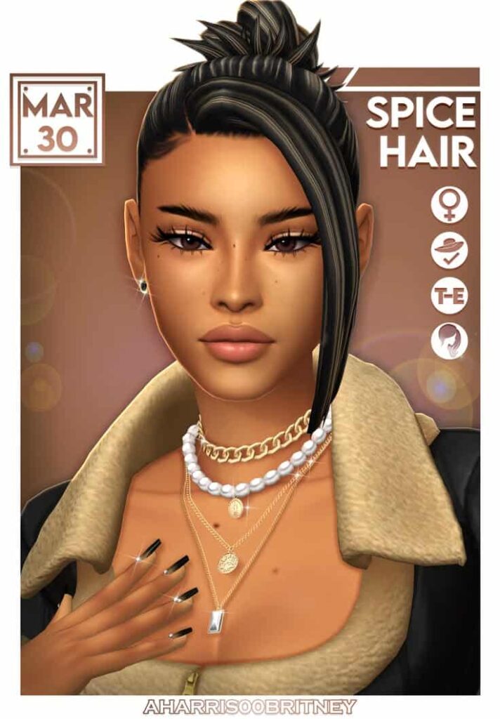 sims 4 bun and ponytail cc