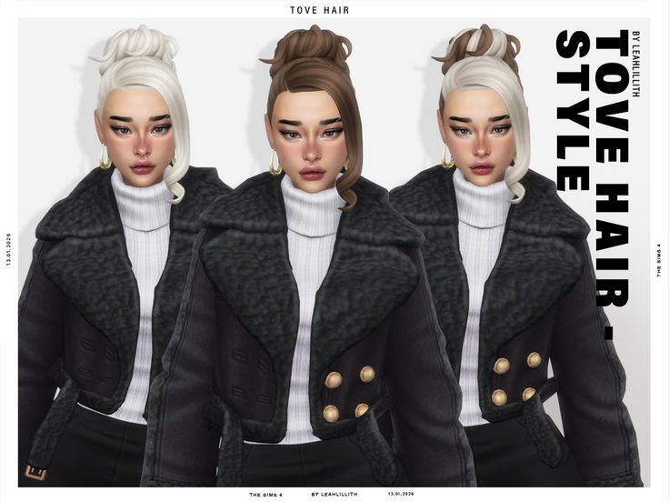 sims 4 bun hair with side bangs