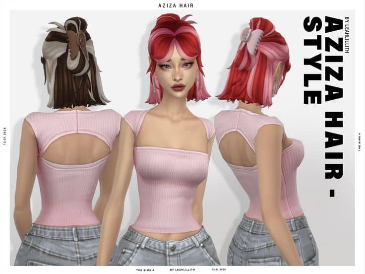 sims 4 half up bun hair