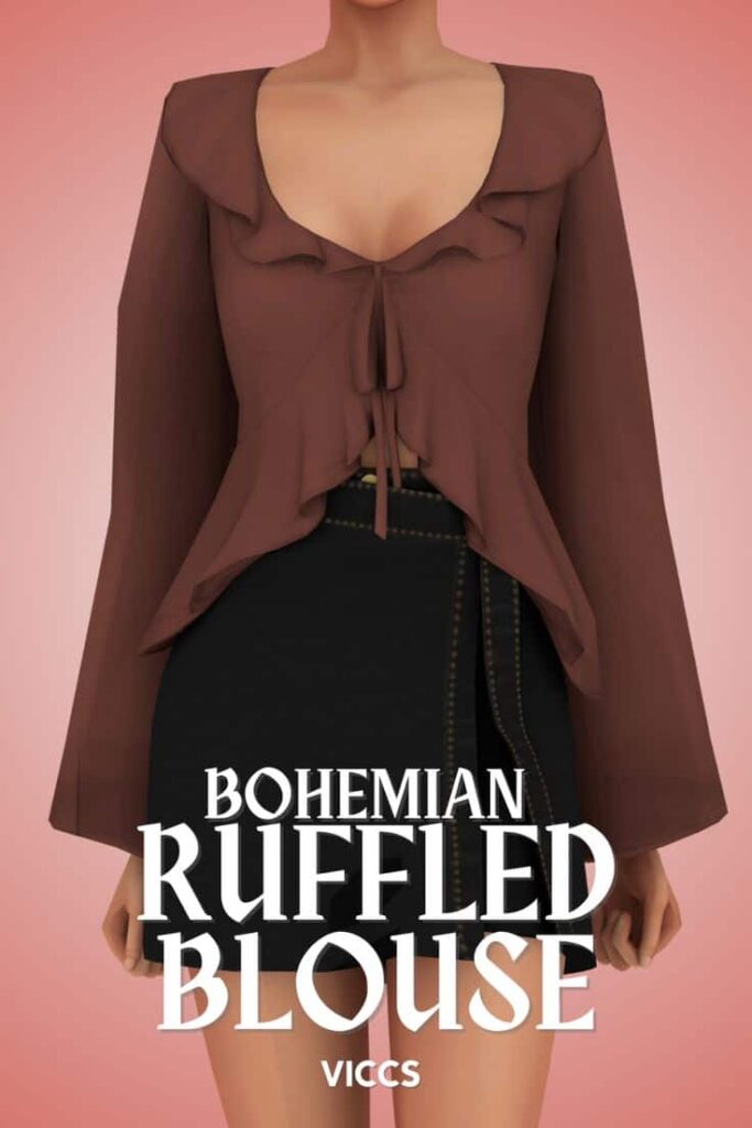 sims 4 ruffled blouse cc
