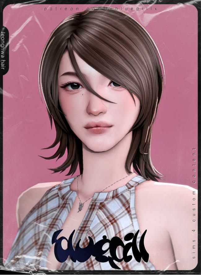 sims 4 cc hair with side bangs