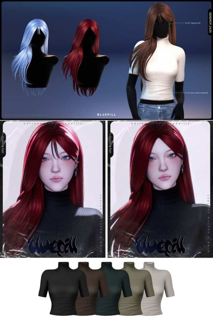 sims 4 cc top and hair