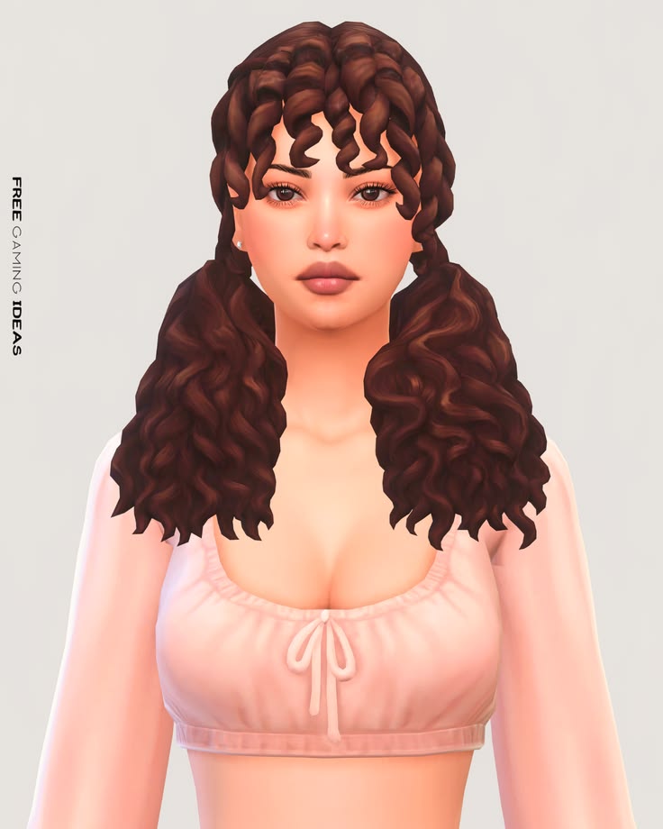 sims 4 curly pigtails