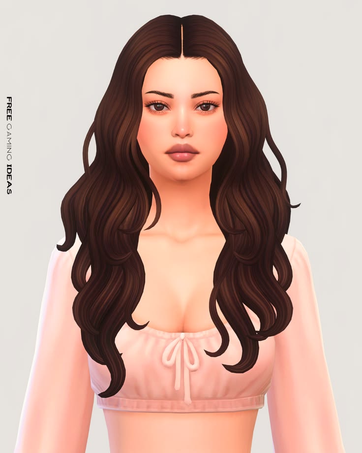 sims 4 long wavy hairstyle
