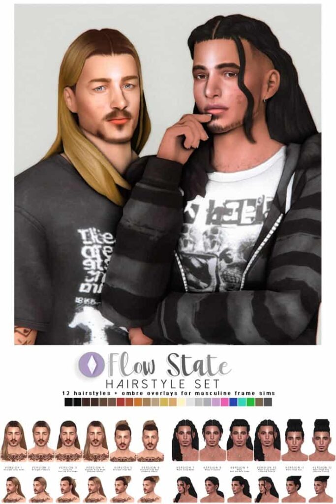 sims 4 male hair cc set