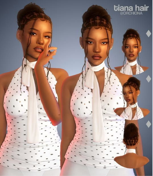 sims 4 braided bun hair cc