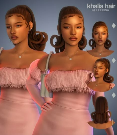 sims 4 curly high ponytail