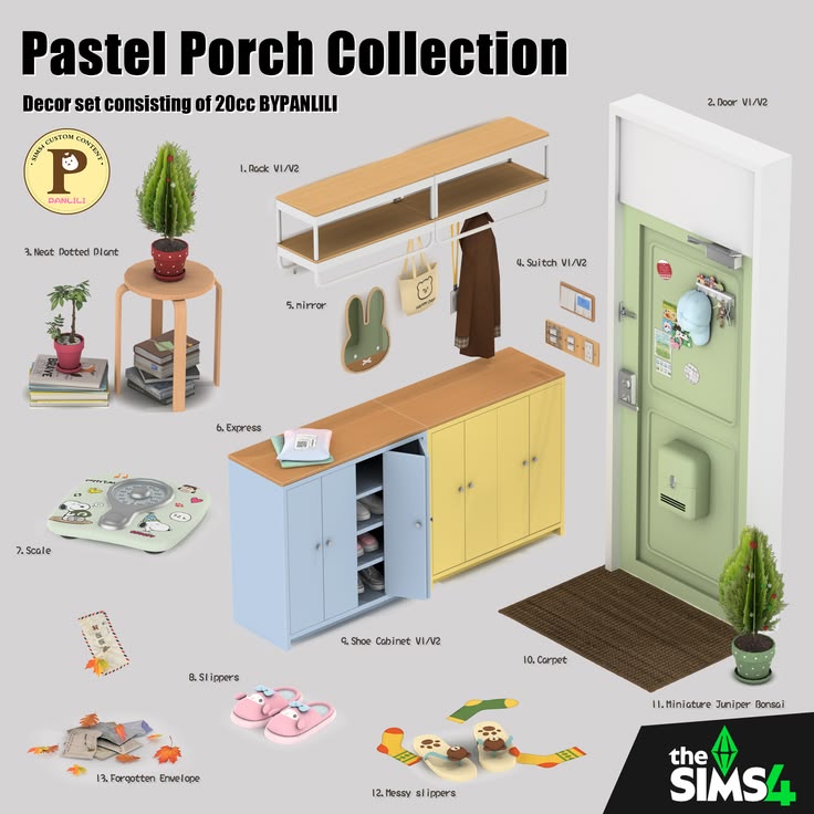 sims 4 pastel porch cc pack