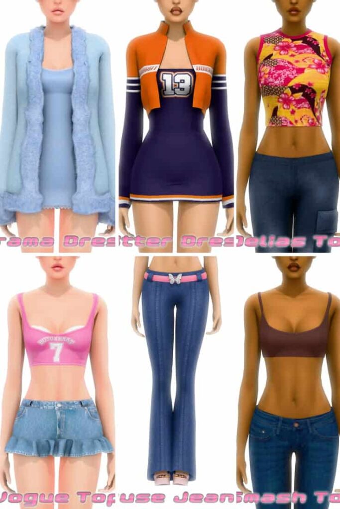 sims 4 y2k cc clothes