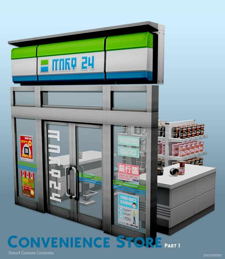 Sims 4 Convenience Store CC Set