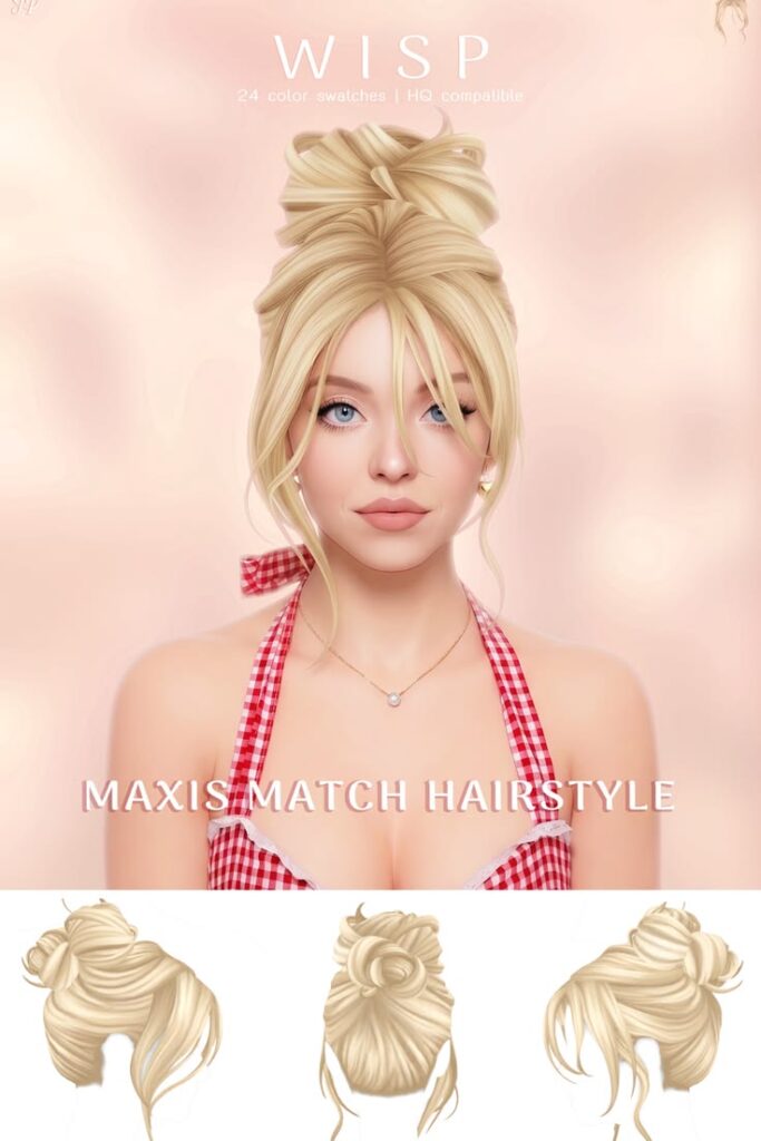 sims 4 bun hair cc maxis match