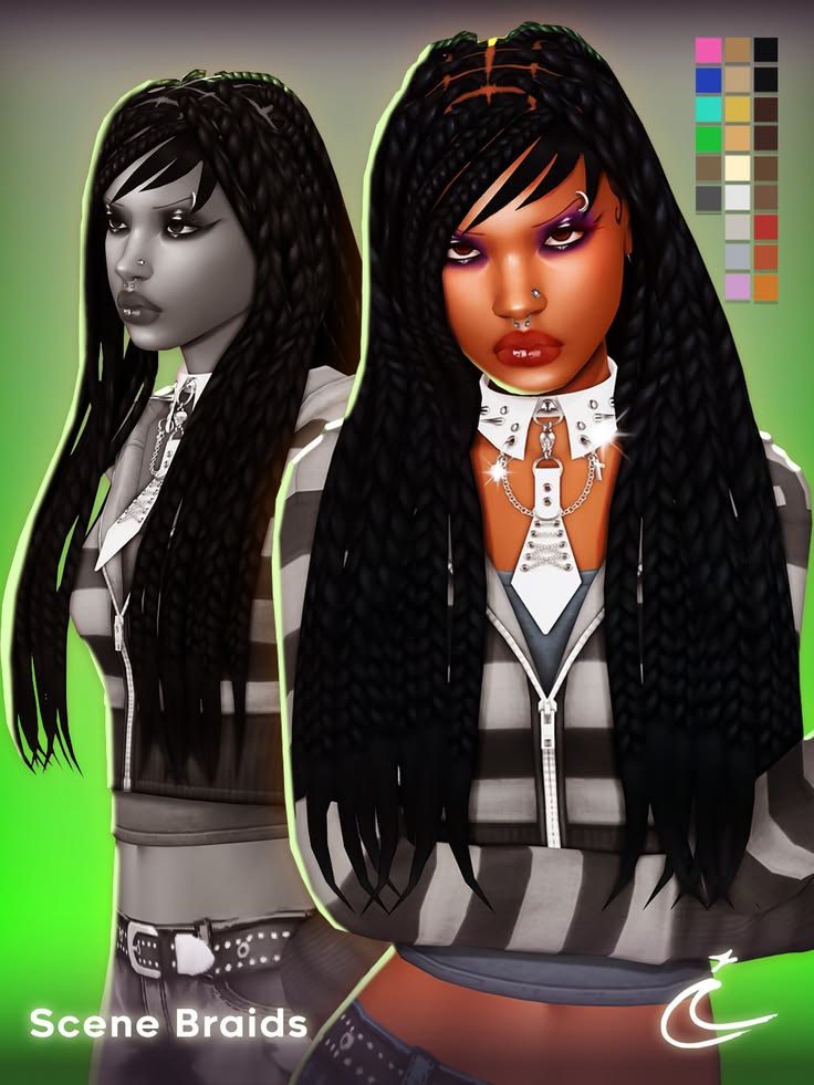 sims 4 long braids