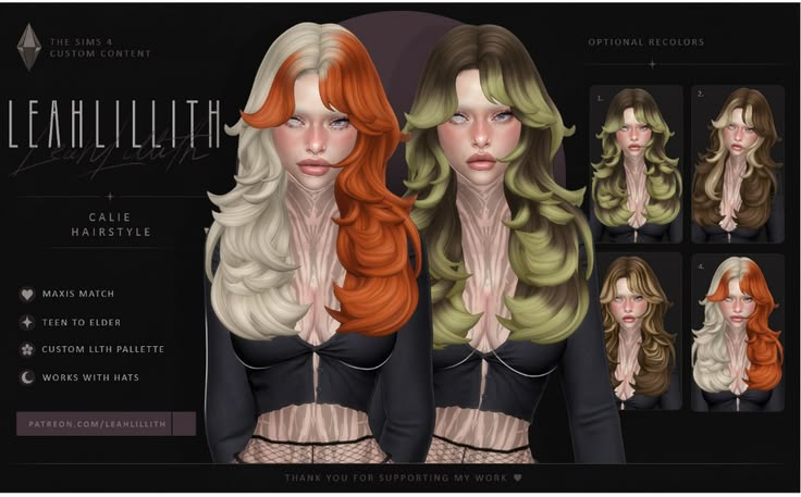 sims 4 long layered hair cc