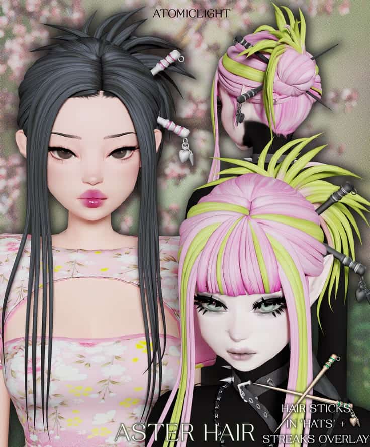 sims 4 bun cc hair