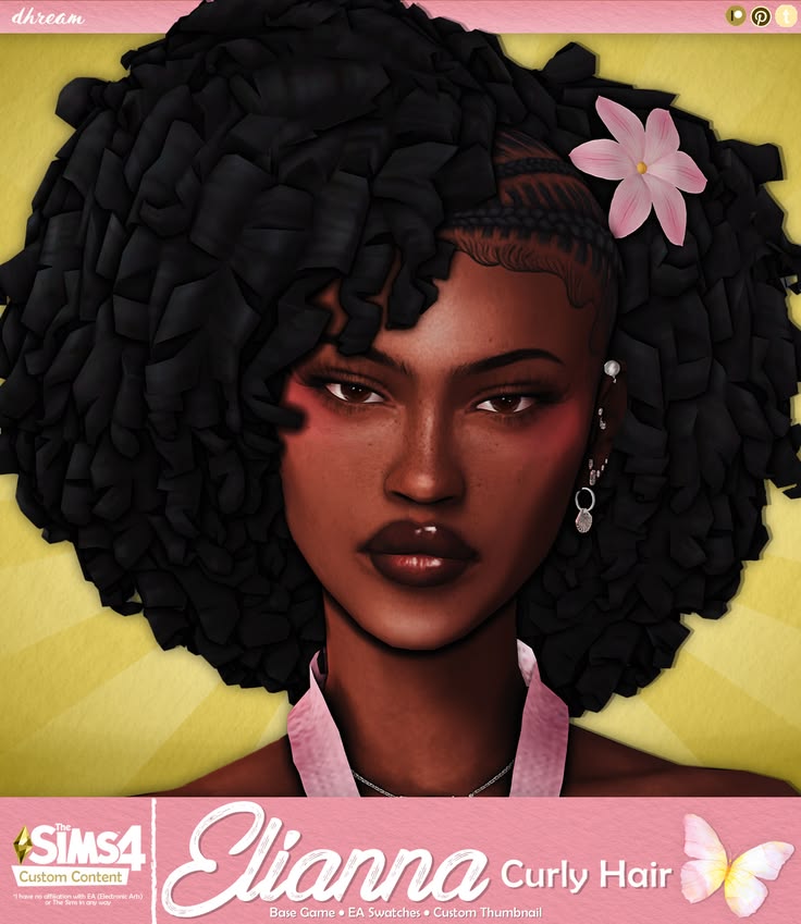 sims 4 curly hair with accessory