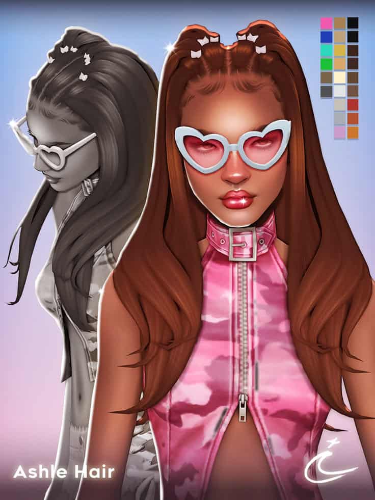 sims 4 double ponytail cc