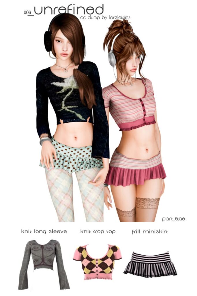 sims 4 female tops and skirts