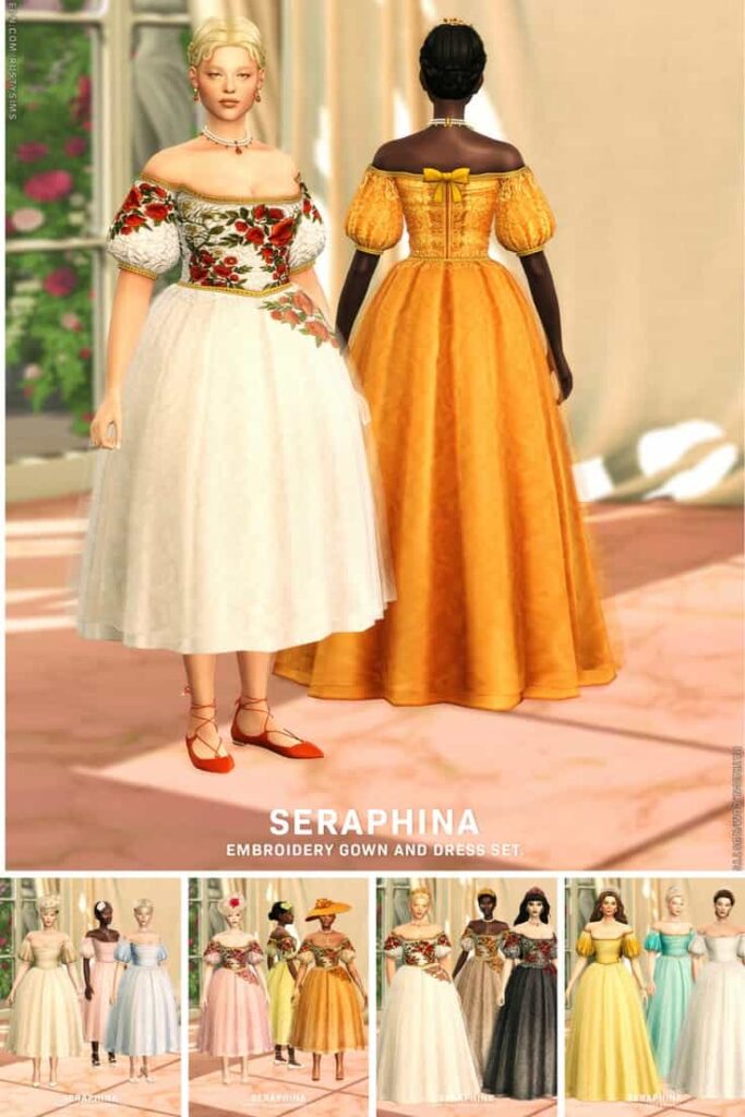 sims 4 gown cc set