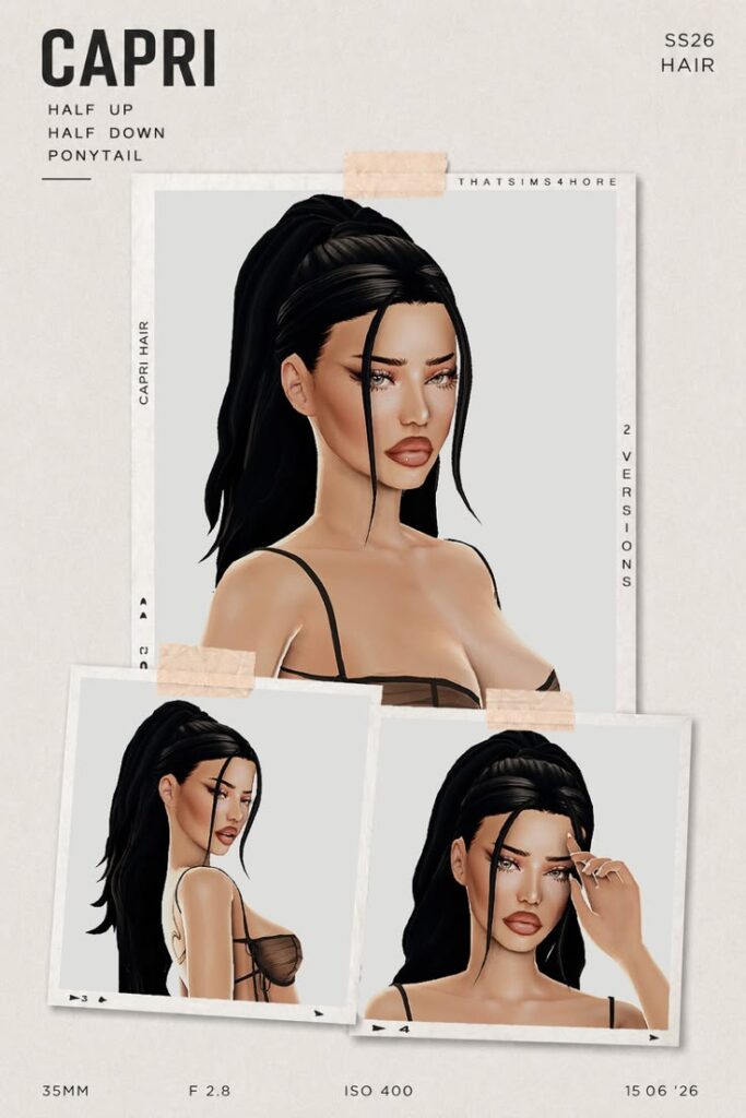 sims 4 long ponytail cc
