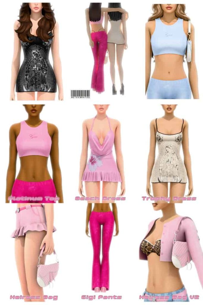 sims 4 y2k clothes set