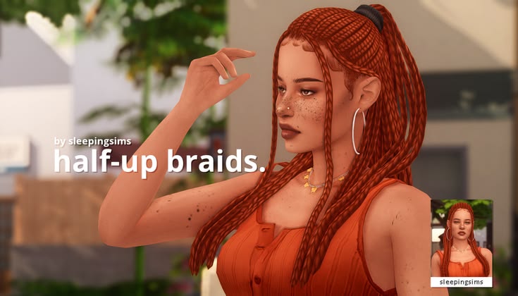 sims 4 half up braids