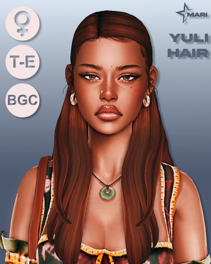 sims 4 long hair with middle part