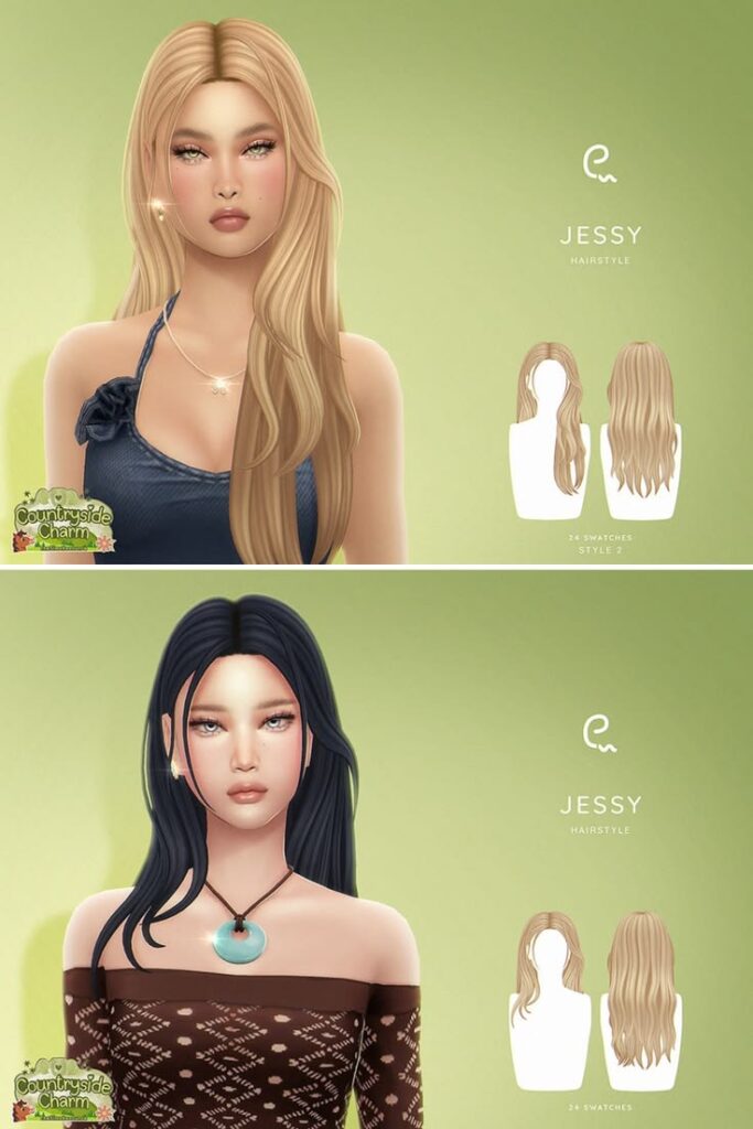 sims 4 long layer hair cc
