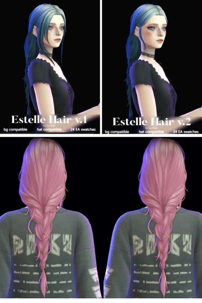 sims 4 loose braids cc