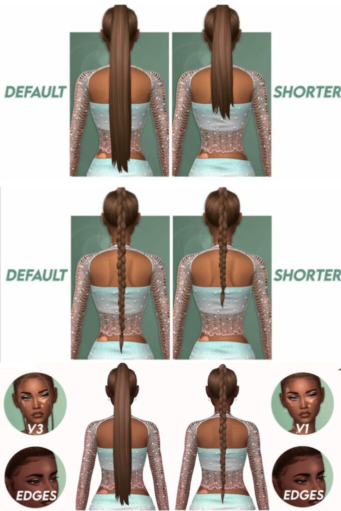 sims 4 ponytail and braids CC